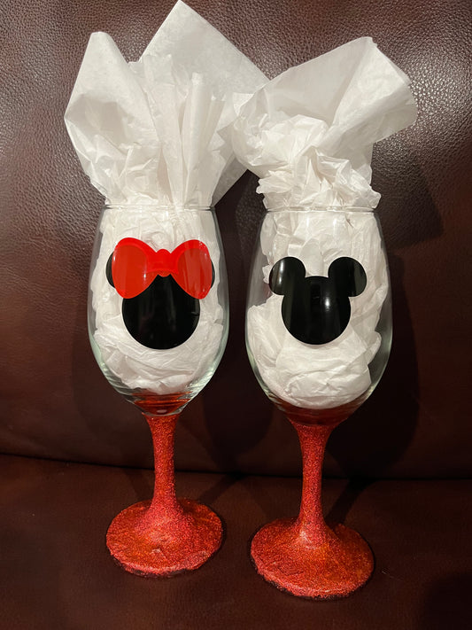 Adult Disney Wine glasses